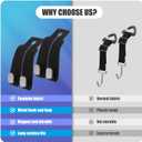 S SUNSBELL 2PCS Car Seat Back Double Hooks, Suede with Metal Car Seat Headrest Double Hooks, Mobile Phone Holder, Automotive Seat Back Organizers Car Headrest Support Hooks for Purses and Bags