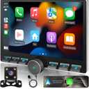 10" IPS QLED 1080P Full Touch 2+32G Double Din Car Radio Audio Video Stereo Receivers with Apple CarPlay Android Auto Rearview Camera BT Split Screen WiFi SWC PIP DSP GPS Navigation