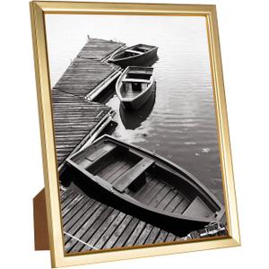 Giverny 8x10 Picture Frames, Gold Photo Frames for Wall or Tabletop Display, Simple Design Glossy Finish Frame Perfect for Home Decoration, Office, Hotel and Various Ceremonies Praties