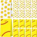 Shinylin 50 Pcs Softball Party Favor Bags for Team Girls with Stickers Paper Goodie Bags for Sports Team Snacks, Girls Softball Birthday Party Decorations, Tournaments & End of Season Gifts