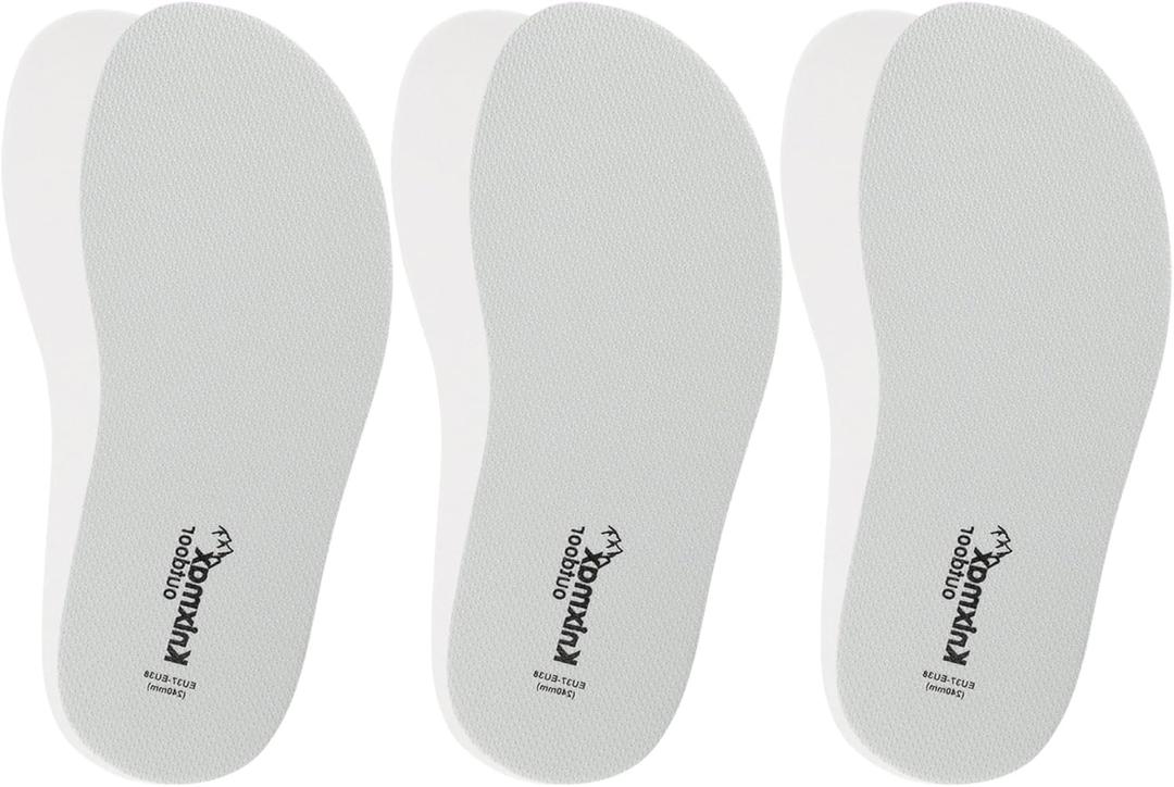 Knixmax 2 Pairs Insoles for Crocs Clog, Comfort Thin Replacement Innersoles for Men Women, Wide Fit Shoe Inserts for Birkenstock Mules Sneakers Flats Water Sandals Garden Nurse Clogs (3 Pairs: Grey)