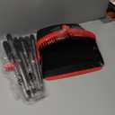 Ivandar Broom and Dustpan Set,Broom with Dustpan Combo Set Dust pan with Long Handle, for Home Kitchen Room Office Lobby Floor Use Upright Stand Up(Gray&Red)