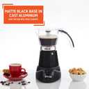 IMUSA 6 or 3 Cup Electric Espresso Maker Black Coffee Machine for Cuban Coffee, Moka and Espresso Drinks