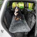 Non-Slip Dog Bed Mat for Car, Fuzzy Backseat Pet Mat, Travel Pet-Friendly Seat Cover for Cars, Compatible with Backseat Extenders and Seat Protectors 24.8x54 inch (Dark Dim Grey)