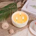 Viyffo Large 20oz Scented Candle Creamy Vanilla, 3 Wick Non Toxic Soy Candles for Women & Men, Matte Ivory White Ceramic Jar Perfect for Home Fragrance, Elegant Spring Dcor & Premium Gift