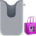 Silicone Phone Holder for Bogg Bags, Compatible Phone Case Attachment, Beach Tote Bag Accessory – Ideal Phone Holder for Bogg & Similar Beach Bags (Gray)