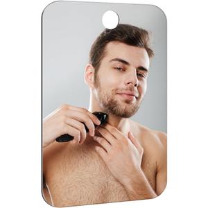 Shower Mirror Fogless for Shaving Anti-Fog Frameless Wall Hanging Makeup,11.02" L x 7.87" W,Darkgrey