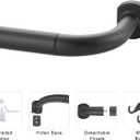2 Pack 1Inch Diameter Wrap Around Curtain Rods, 48-84Inch Adjustable Length Room Darking Curtain Rods with Aluminum Finials and Brackets, Matte Black