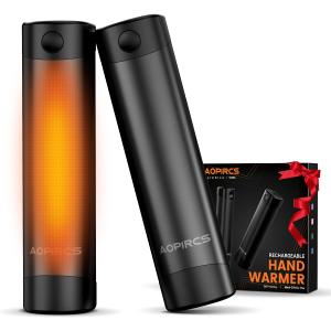 Rechargeable Hand Warmers - 2 Pack Electric Pocket Warmer, 360 Heating, 2X 5000mAh 18Hrs Long Last, 3 Settings - Camping Essentials, Hunting Gear, Christmas Stocking Stuffers, Gifts for Men, Women (Black)