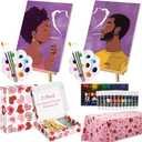 Resurhang 2 Pack Sip and Paint Kit for Adults Couples Date Night Paint and Sip Kits for Adults Pre Drawn Canvas 8 x 10 Inch for Date Night Party Supplies & Gifts(Cool Couple)