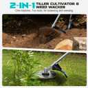 Cordless 2-in-1 Tiller Cultivator & Weed Wacker Compatible with Makita 18V Battery (Tool Only), Ecarke Brushless Electric Garden Tiller Weed Eater, 9" Tilling Width 9.4" Depth for Soil Cultivation