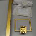 TQKAG 5-Pieces Brushed Gold Bathroom Hardware Accessories Set 23.6" SUS304 Stainless Steel Towel Bar Set Wall Mounted Square Toilet Paper Holder with Shelf