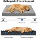 LEXTRO 4" Indestructible Chew-Proof Dog Bed for Heavy Chewers, Chew-Resistant & Durable Dog Beds for Teething Puppies & Energetic Dogs, Bite-Resistant and Undestroyable Dog Beds, 41x27x4, Grey