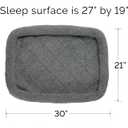 Furhaven Dog Bed for Medium/Small Dogs & Indoor Cats, 100% Washable, Sized to Fit Crates - Sherpa Fleece Bolster Crate Pad - Gray, Medium