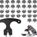 30-PCS Golf Spikes Set with Black Wrench, Golf Shoe Spikes Replacements Set & Shoe Spikes - Ideal for Golfers, Golf Shoe Maintenance,Lawn Cricket Shoe Player Lover