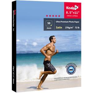 Koala Ultra Premium Photo Paper 8.5 x 11 In Satin Photo Printer Paper for Inkjet Printer Water-Resistant Semi Gloss 50 Sheets 72lb
