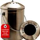 EPICA Countertop Compost Bin Kitchen | 1.3 Gallon | Odorless Composting Bin with Carbon Filters | Indoor Compost Bin with Lid | Stainless Steel Kitchen Composter for Food Scraps & Waste Recycling
