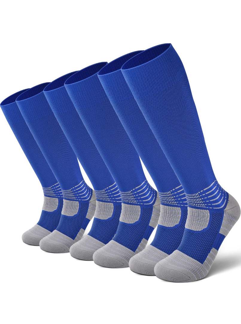 IRAMY Compressive Soccer Socks Ankle Compression Support Coolmax Wicking Anti-Slip Football Baseball Softball 2 Pack