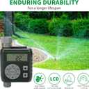 Hose Timer, Zuomeng Water Timer for Garden Hose with Dual Power System, Leak-Proof Design, Smart Irrigation Controller with Rain Delay, Auto & Manual Watering Modes for Lawn & Garden, Green
