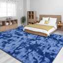 TWINNIS Large Area Rugs for Living Room Bedroom, 6x9 Feet, Super Soft Indoor Thickened Memory-Foam Carpets Easy-Cleaning, Modern Aesthetic Comfy Rug for Kids Room Home Decor, Tie-Dyed Blue