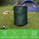 Wakeman Outdoor Trash Can - 46-Gallon Collapsible Garbage Can with 3 Stakes - Pop Up Trash Bin for Camping, Storage, or Yard Waste Outdoors (Green)