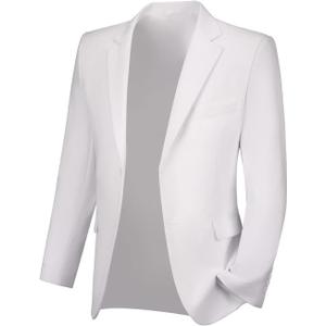 Mens Suit Jacket Tuxedo Jackets Suits Blazer Jacket for Men Dinner Suit Blazer Prom Wedding Dress Coat (White, XXXL)