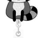 Raccoon Badge Reel ID Holder with Alligator Clip for Office Worker, Medical Staffs, Nurse, Doctor, Teacher, Student