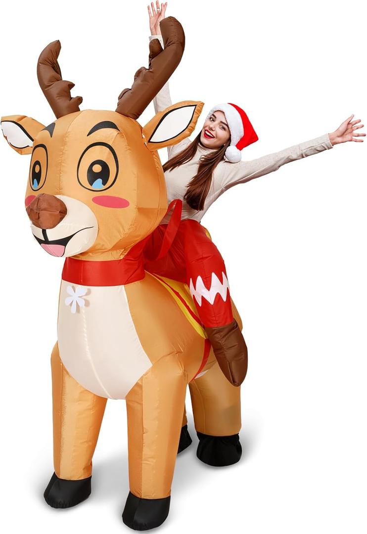 Inflatable Christmas Costume for Adult Xmas Ride on Inflatables Funny Blow up Character Costumes Men Women Cosplay