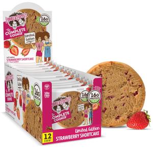 Lenny & Larry's Protein Cookie, [Strawberry Shortcake], Chewy Soft Baked, 16g Plant Protein, Vegan, Non-GMO, High Fiber, 4 Ounce Cookie (Pack of 12) (EXP 03/07/26)