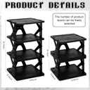 Lineshading 4 Tier Foldable Locker Organizer Shelf Foldable Storage Shelves Locker for School, Office, Gym Lockers, Dorm Room, Multi-Layer Shoe Gear Tower, Heavy-Duty No-Tool Portable Shelf(Black)