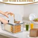 Kiss Core Upgrade Bread Slicer for Homemade Bread with Bread Box, Bread Slicing Guide Adjustable Width, Foldable and Compact Cutting Guide with Crumb Tray, Suitability for Homemade Bread, Bagels,Cakes
