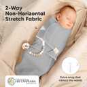 3-Pack Organic Swaddles for Newborns, Baby Sleep Sacks 0-3 Months - Baby Swaddle Wrap, Newborn Wearable Blanket, Infant Sleep Sack for Girls, Boys, Soft & Snug, Large Hook & Loop Closure (Granite)