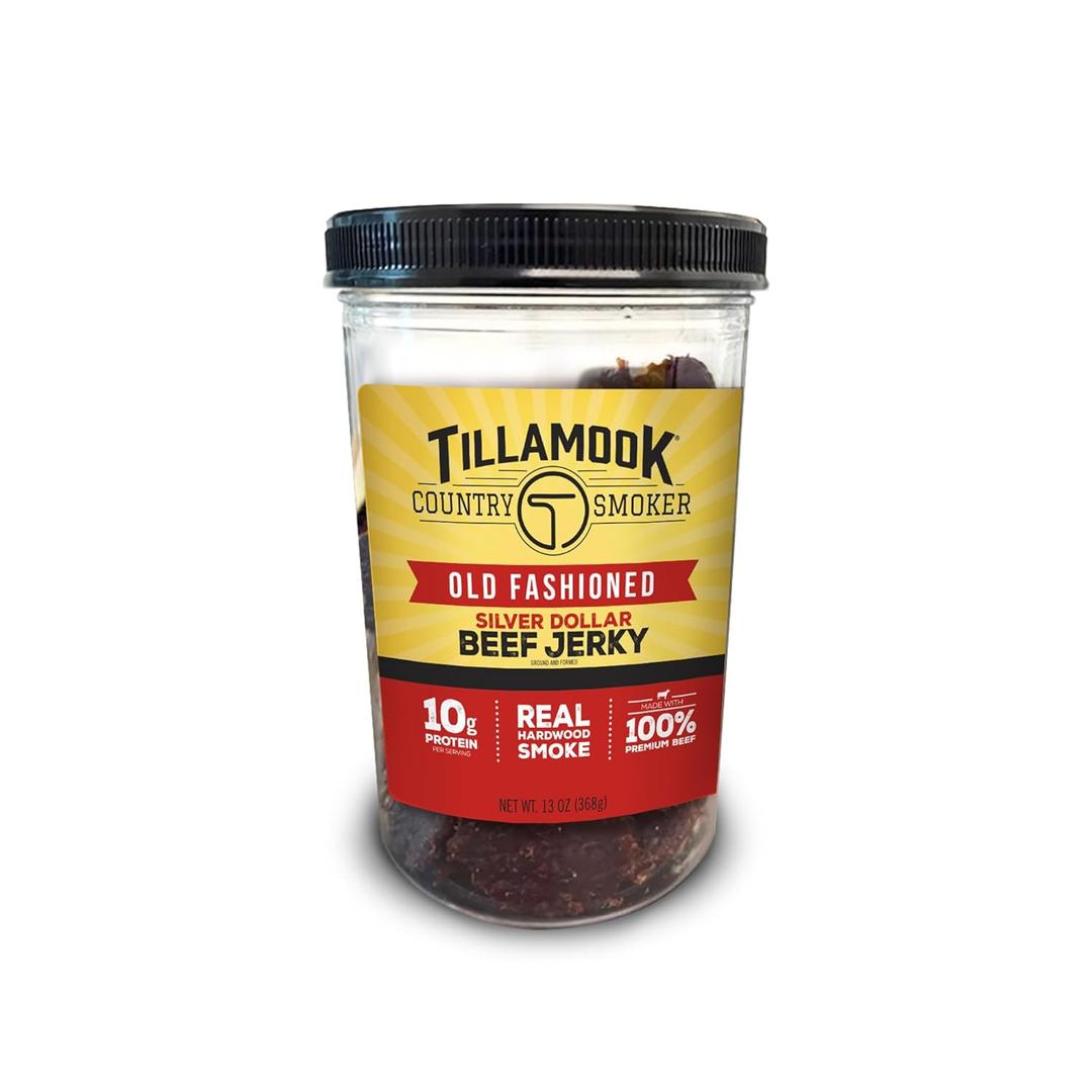 Tillamook Country Smoker Real Hardwood Smoked Silver Dollar Beef Jerky, Old Fashioned, 13 Ounce (BB: 12/04/2025)