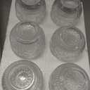 Topsky Clear Vintage Drinking Glass Set of 6, 12 oz Embossed Floral Decorative Glassware Set, Glass Cups Wine Glasses Beverages Tumblers Colored Glassware for Whisky, Beer, Juice, Cocktail, Heavy Duty