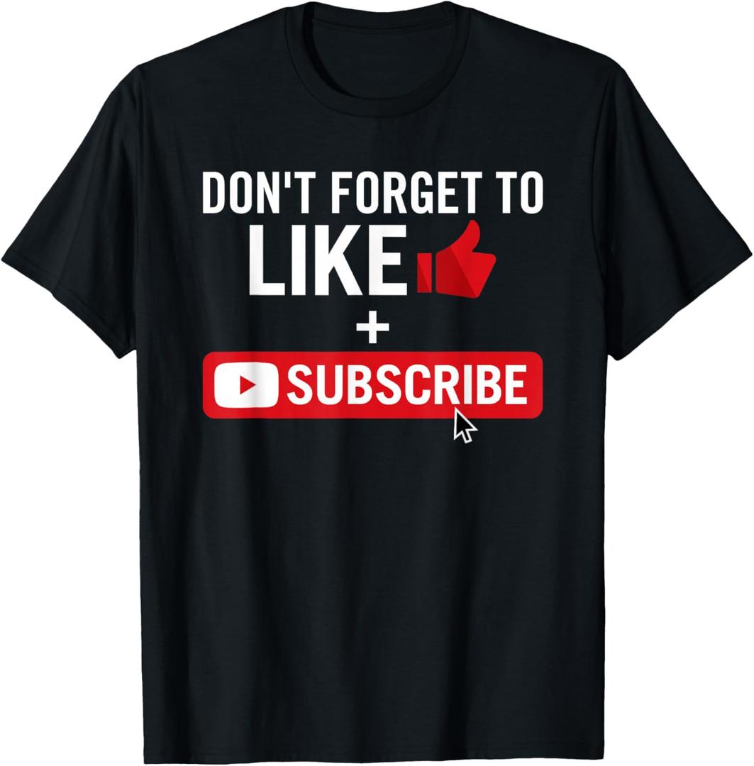 Social Media Influencer Like and Subscribe T-Shirt, S
