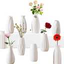 5'' White Ceramic Bud Vases Set of 10 - Small, Mini Vases for Flowers, Centerpieces & Decor (10pcs-01)