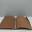 Teling 1 Pcs Leather 3 Ring Binder Holds 8.5 x 11 Inch Paper Binder Organizer Vintage Faux Leather Portfolio Folder Planner for Office Home Document Photo Diary Supplies (Vintage Brown)