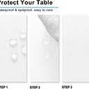 Hiasan White Rectangle Tablecloth - Waterproof Washable Polyester Fabric Table Cloth for Buffect Dining Birthday Party Wedding, 54 x 80 Inch