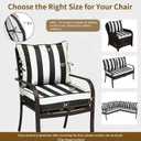 24x24 Outdoor Chair Cushions 2 Set, Waterproof Deep Seat Cushions for Patio Furniture with Removable Cover, Fade Resistant 4'' Outdoor Seat Cushion w/ Ties Handle for Sofa Couch, Black White Stripes