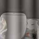 ZMJH Bidet Toilet Seat, Electric Smart Heated Seat with Slow Closes, Vortex Wash, Warm Dryer, Rear and Front Wash, Warm Water, Remote Control, and Night Light, White, A102S-W (Elongated)