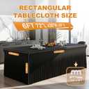 Black Rectangle Spandex Tablecloth, Fitted Stretch Table Cover for 6FT Rectangular Tables, Wrinkle-Free Elastic Table Skirt for Wedding Party Banquet Birthday Buffet Event Restaurant Decor