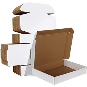 HORLIMER 12x9x2 inches Shipping Boxes Set of 25, White Corrugated Cardboard Box Literature Mailer
