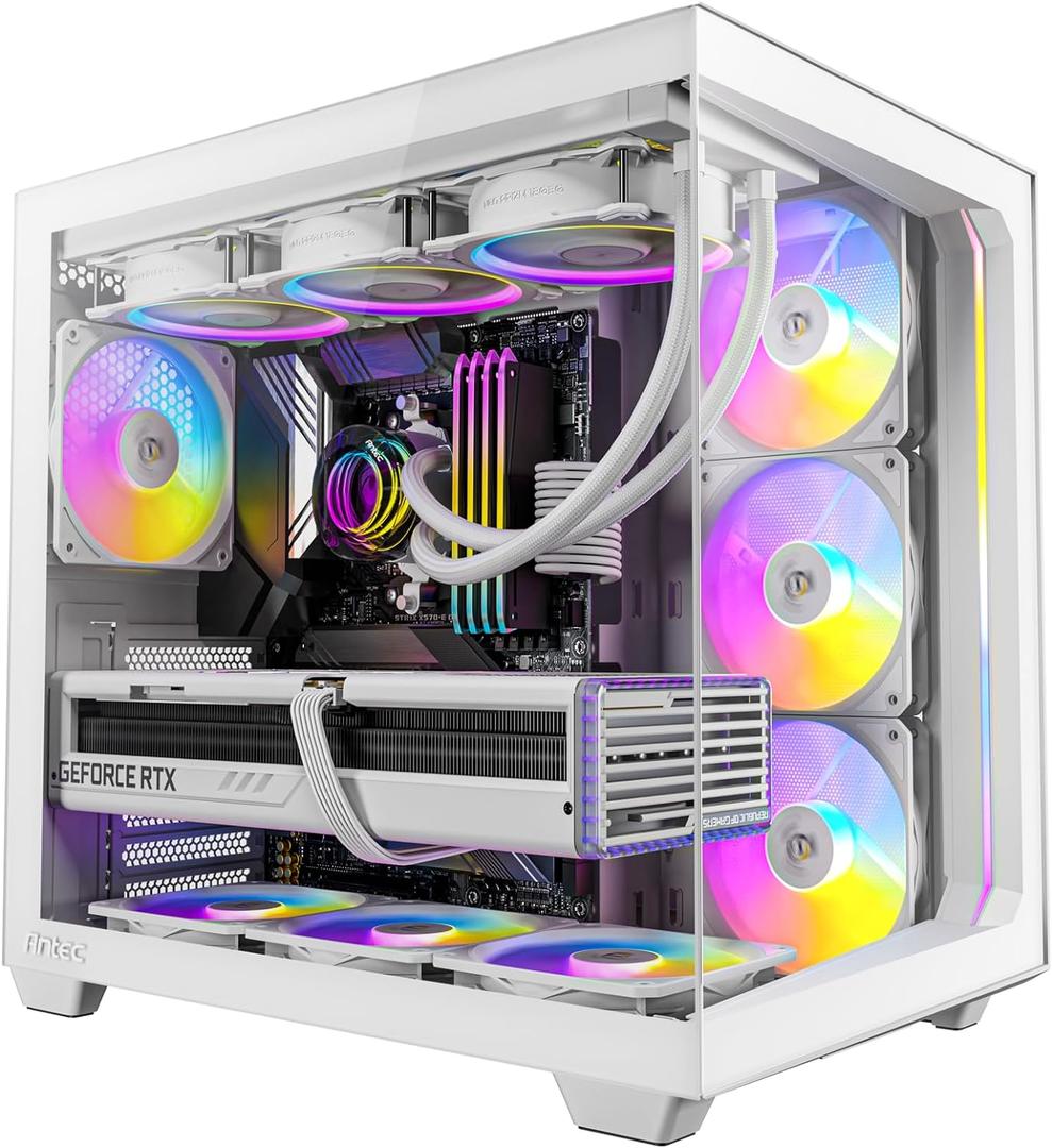 Antec C5 ARGB White, 7 x 120mm ARGB PWM Fans Included, Up to 10 Fans Simultaneously, Type-C 3.2 Gen 2 Port, Seamless Tempered Glass Front & Side Panels, 360mm Radiator Support, Mid-Tower ATX PC Case Antec C5 ARGB White, 7 x 120mm ARGB PWM Fans Included, Up to 10 Fans Simultaneously, Type-C 3.2 Gen 2 Port, Seamless Tempered Glass Front & Side Panels, 360mm Radiator Support, Mid-Tower ATX PC Case