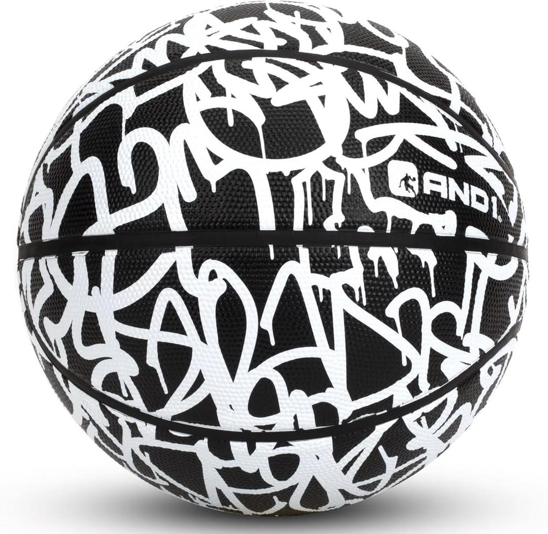 AND1 Chaos Rubber Basketball: Game Ready, Office Regulation Size (29.5) Streetball, Made for Indoor/Outdoor Basketball Games- Graffiti Series