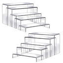 Fixwal 10pcs 2 Set Acrylic Risers for Display Clear Perfume Organizer Stands Acrylic Display Risers for Show Figures, Cupcake, Jewelry, Toys, Perfume and More (Large Size)