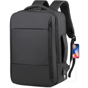 Carry on Travel Backpack for Airplanes, TSA 15.6 inch Laptop Bag Flight Approved for Men, Suitcase Backpack Luggage Business Work Weekender Bag - Travel Backpack for Men Women - Black (Medium)