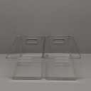 2 Pack Clear Linus Deep Plastic Bin, Size 10 x 7 x 6 in
