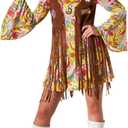 Morph 70s Costumes For Women, Yellow Hippie Costume Women, 60s Hippie Dress Halloween Costume, Womens Halloween Costumes (X-Large)