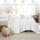 CozyTide White Oversized King Quilt 120x120,Stone-Washed Cotton Lightweight Oversized King Bedspread,3 Pieces Extra Large Modern California King Coverlet Set Ultra Soft, Oversized King 120x120, Milk White-cross