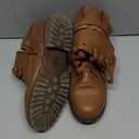 DREAM PAIRS Women's Mid Calf Built-in Wallet Pocket Lace up Military Combat Boots 7.5